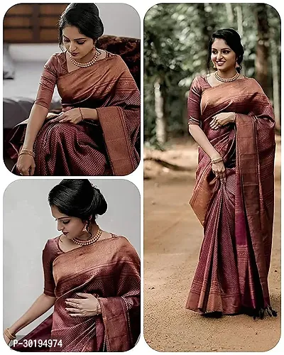 Elegant Maroon Art Silk Saree with Blouse piece For Women-thumb2