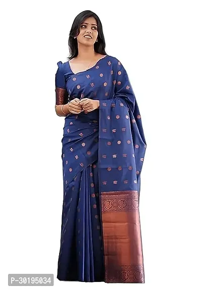 Elegant Blue Art Silk Saree with Blouse piece For Women