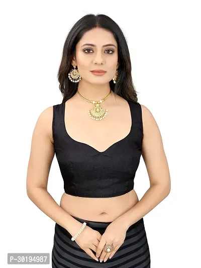 Elegant Black Art Silk Saree with Blouse piece For Women-thumb5