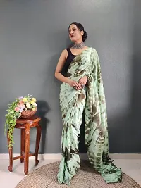 Elegant Green Art Silk Saree with Blouse piece For Women-thumb4