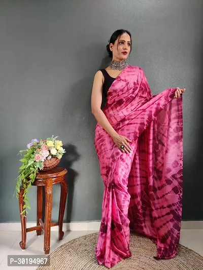 Elegant Pink Art Silk Saree with Blouse piece For Women-thumb2