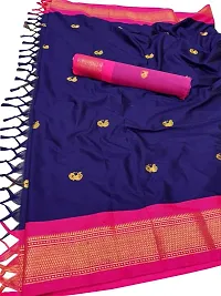 Elegant Blue Art Silk Saree with Blouse piece For Women-thumb4