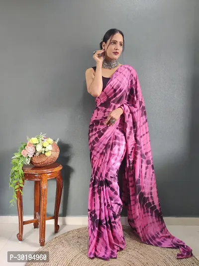 Elegant Pink Art Silk Saree with Blouse piece For Women-thumb3