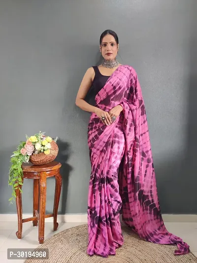 Elegant Pink Art Silk Saree with Blouse piece For Women-thumb4