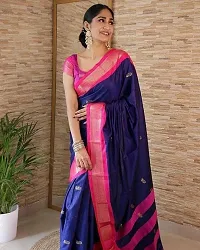 Elegant Blue Art Silk Saree with Blouse piece For Women-thumb3