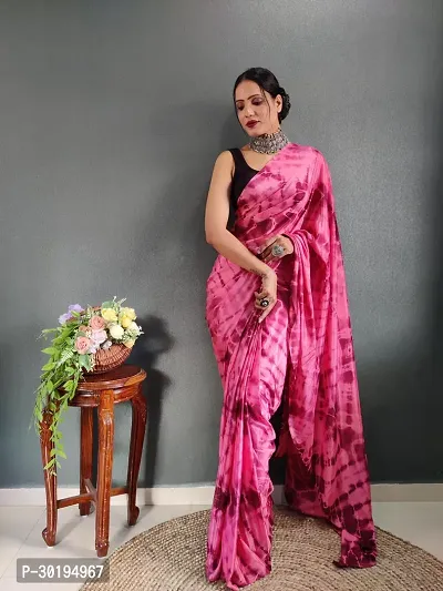 Elegant Pink Art Silk Saree with Blouse piece For Women-thumb4