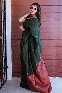 Elegant Green Art Silk Saree with Blouse piece For Women-thumb2