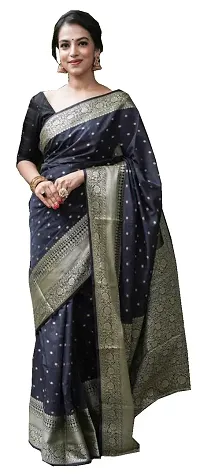 Stylish Fancy Designer Silk Blend Saree With Blouse Piece For Women