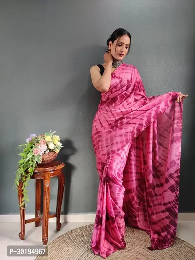 Elegant Pink Art Silk Saree with Blouse piece For Women-thumb5