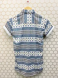 Trendy Multicoloured Polyester Spandex Short Sleeves Printed Casual Shirt For Men-thumb2