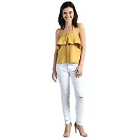 Aarra Halter Neck Crop Top for Women and Girls Crop Top/Fancy Design Crop Top/Sleeveless Crop Top_(20180124-M) Mustard-thumb2