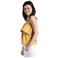 Aarra Halter Neck Crop Top for Women and Girls Crop Top/Fancy Design Crop Top/Sleeveless Crop Top_(20180124-M) Mustard-thumb3