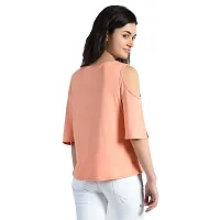 AARA Women's/Ladies/Female Orange Polyester Cold Shoulder Top (20180100-XL)-thumb2