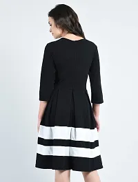 Elite Black Polyester Self Design Plated Dress For Women-thumb2