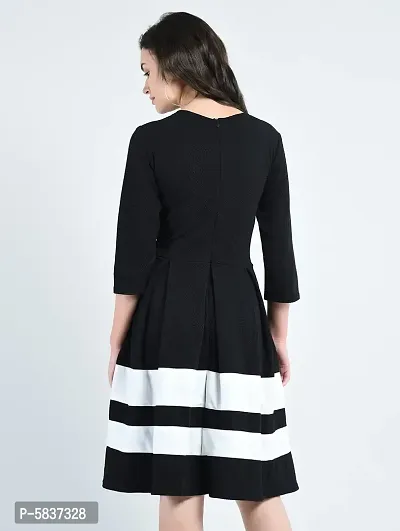 Elite Black Polyester Self Design Plated Dress For Women-thumb3