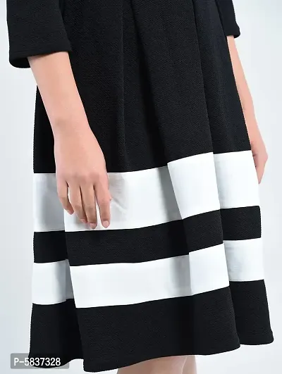Elite Black Polyester Self Design Plated Dress For Women-thumb4