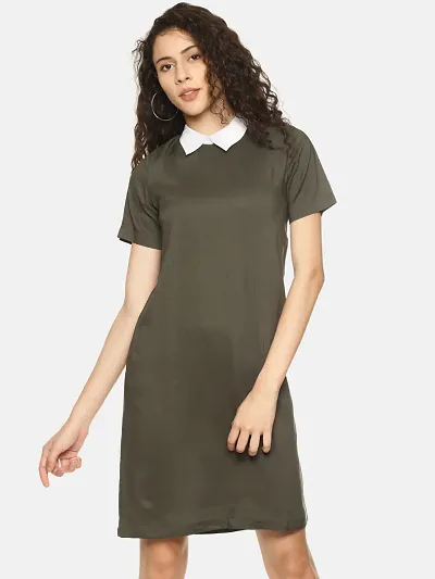 Women's Shirt Collar A-Line Dress