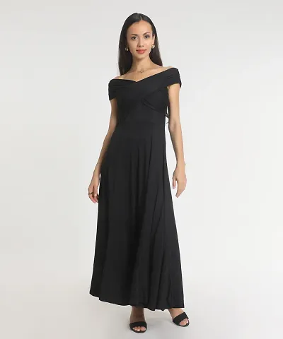 Stylish Solid Long Dress For Women