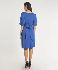 Stylish Polyester Blue Solid Dress For Women-thumb2