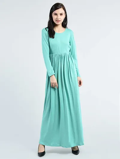 Stylish Sea Solid Full Length Maxi Female Dress One Piece Dress