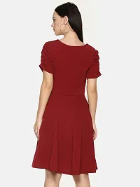 Stylish Polyester Maroon Solid Sweetheart Neckline Dress For Women-thumb2