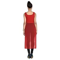 AARA Women's Georgette Slit Knee Length Wedding Dress (20150934_Red_XL)-thumb2