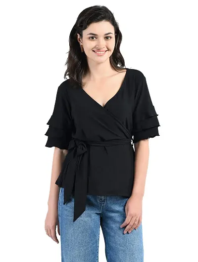 AARA Women's Regular Wrap Top