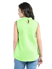 AARA Women's Cotton Western Standard Length Shirt (20180062_Green_S)-thumb1