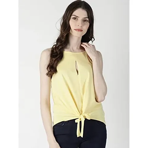 AARA Women Solid Cinched Waist Top