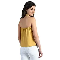 Aarra Halter Neck Crop Top for Women and Girls Crop Top/Fancy Design Crop Top/Sleeveless Crop Top_(20180124-M) Mustard-thumb1