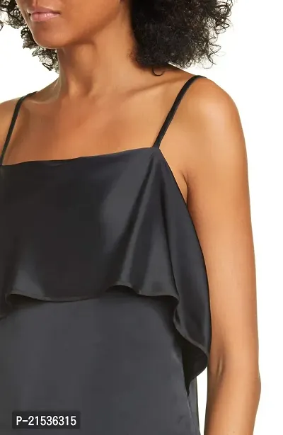 Fickle Draped Satin Tank-thumb3