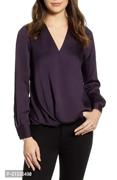 Fickle Wrap Satin Blouse