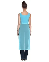 AARA Women's Georgette A-Line Knee-Length Wedding Dress (20150938_Blue_M)-thumb2