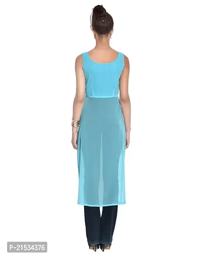 AARA Women's Georgette A-Line Knee-Length Wedding Dress (20150938_Blue_M)-thumb3