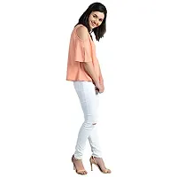 AARA Women's Regular Cold Shoulder T-Shirt-thumb2