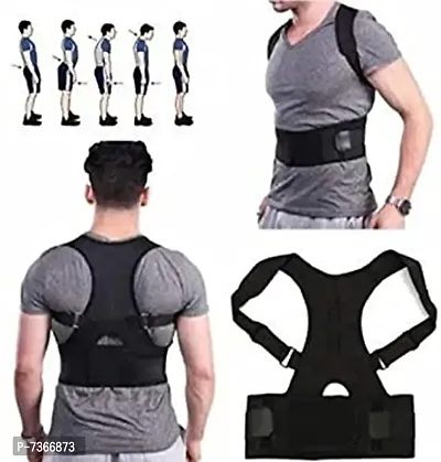 Premium Magnetic Back Brace Posture Corrector Therapy Shoulder Belt for Lower and Upper Back Pain Relief with Magnetic Plates at back Back Support Man  Woman(Free Size)-Pack of 1-thumb0