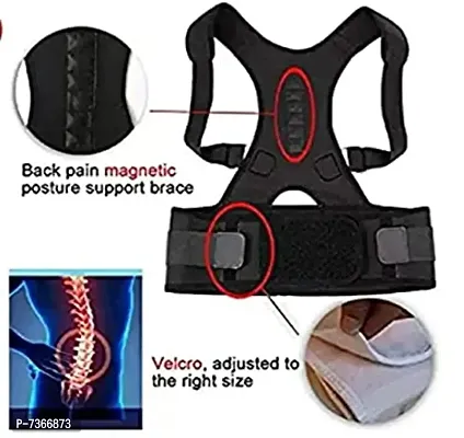 Premium Magnetic Back Brace Posture Corrector Therapy Shoulder Belt for Lower and Upper Back Pain Relief with Magnetic Plates at back Back Support Man  Woman(Free Size)-Pack of 1-thumb4