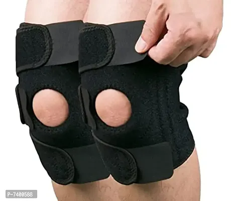 Adjustable Neoprene Knee Cap Support Brace Pair for Sports, Gym, Running, Arthritis, Joint Pain Relief, and Protecti-1 Pair
