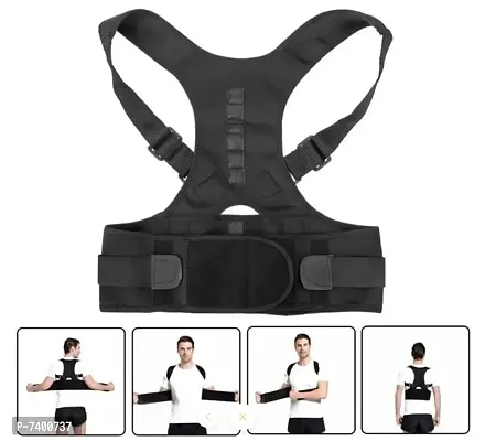 Unisex Magnetic Back Brace Posture Corrector Therapy Shoulder Belt for Lower and Upper Back Pain Relief, Posture corrector for men  women (Free Size)