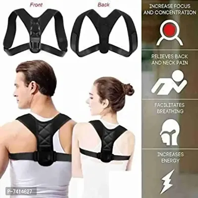 Adjustable Pain Relief Back Support Posture Corrector Belt for Men And Women Shoulder Support - Free-size-Pack of 1-thumb0