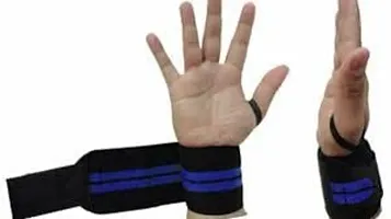 Wrist Band for Men  Women, Wrist Supporter for Gym (Blue)-1 Pair-thumb1