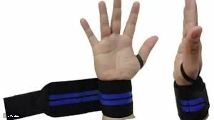 Wrist Band for Men  Women, Wrist Supporter for Gym (Blue)-1 Pair-thumb2