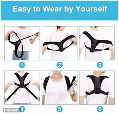 Adjustable Pain Relief Back Support Posture Corrector Belt for Men And Women Shoulder Support - Free-size-thumb3