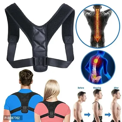 Posture Corrector for Women and Men, Adjustable Upper Back Brace, Breathable Back Support straightener, Providing Pain Relief from Lumbar, Neck, Shoulder, and Clavicle, (Free Size)