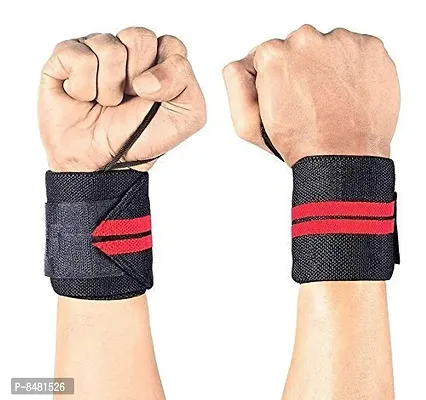 Wrist Supporter for Gym Wrist Band for Men Gym  Women with Thumb Loop Straps - Wrist Wrap Gym Accessories for Men  Women Hand Grip  Wrist Support Sports Straps for Gym, Weightlifting-1 pair-thumb4