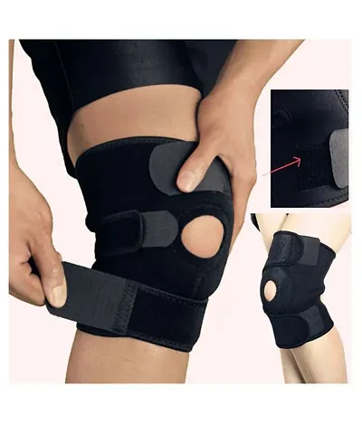 Functional Knee Support | Provides moderate support  stability to the Knee | Color - Black-1 Pair