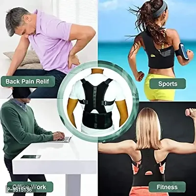 Magnetic Back Brace Posture Corrector Therapy Shoulder Belt for Lower and Upper Back Pain Relief (Free Size)-thumb4