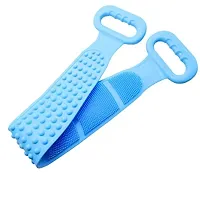 body scrubber belt bath brush silicone scrub back skin shower double exfoliating massager long cleaning easy side clean lathers for men  women-1 Piece-thumb1