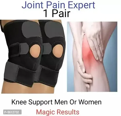 Adjustable Knee Cap Support Sports, Knee Brace Gym, Running and Walking Joint Knee Pain Relief Men  Women Free Size-1 Pair-thumb0