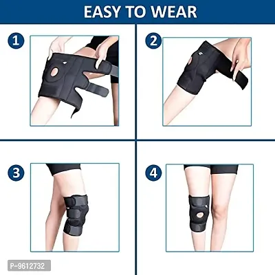 Adjustable Knee Cap Support Sports, Knee Brace Gym, Running and Walking Joint Knee Pain Relief Men  Women Free Size-1 Pair-thumb3